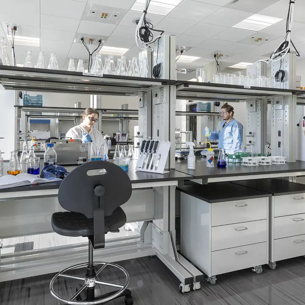 Medical students in research lab