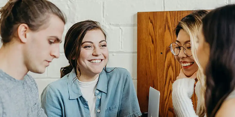 a group of four students