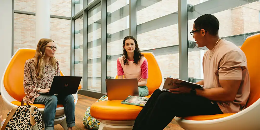 ​​SHSU Student studying in the LSC​ 