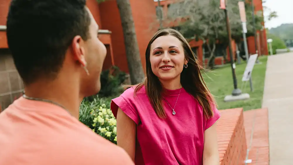 Two criminal justice students talking