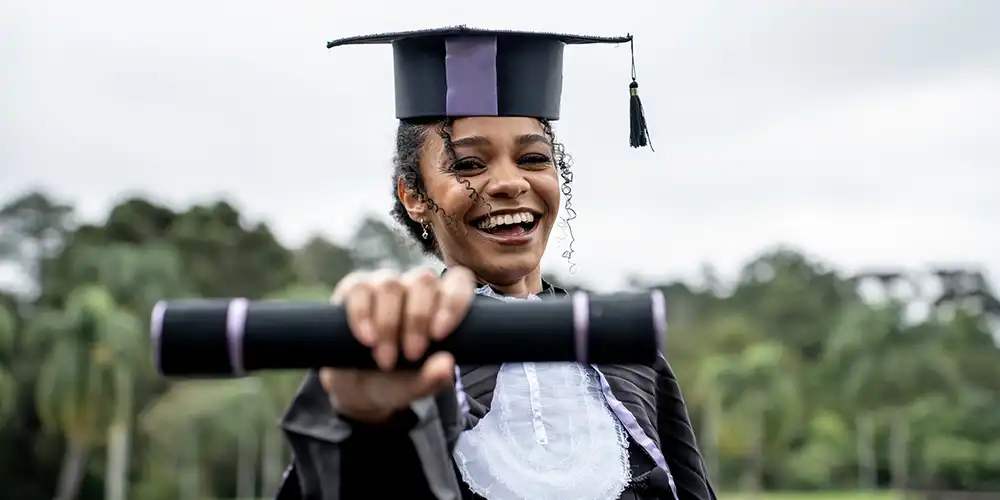 Graduating woman student