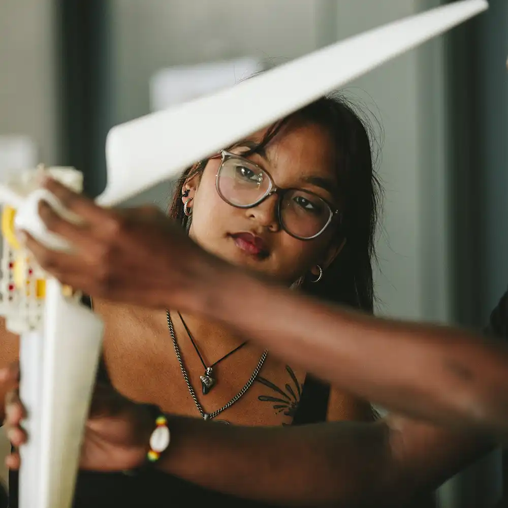 Students working in the lab