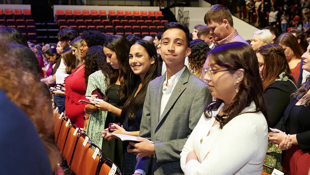 Students in auditorium. 