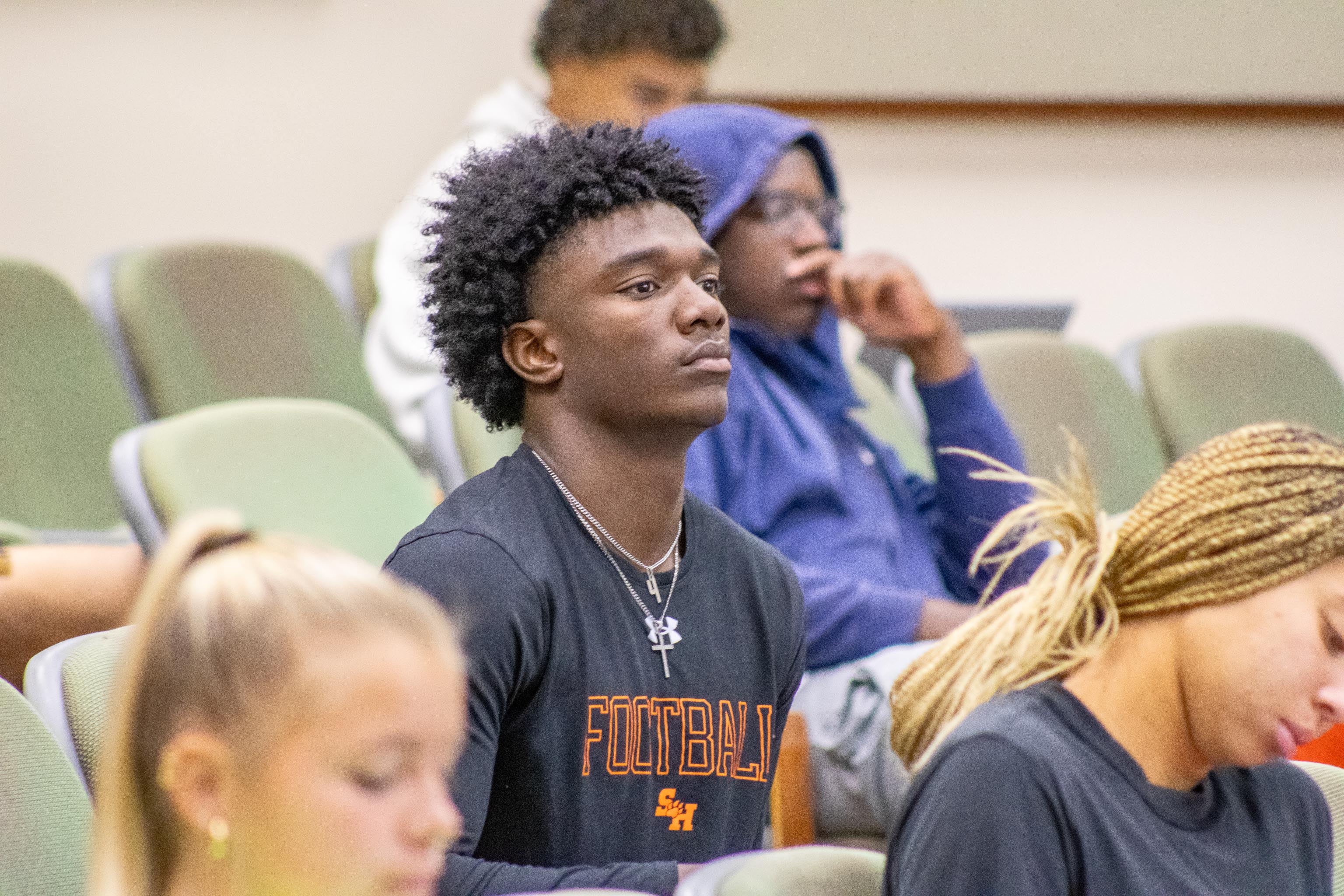 SHSU student-athletes observe a career readiness workshop hosted at the College of Business Administration.
