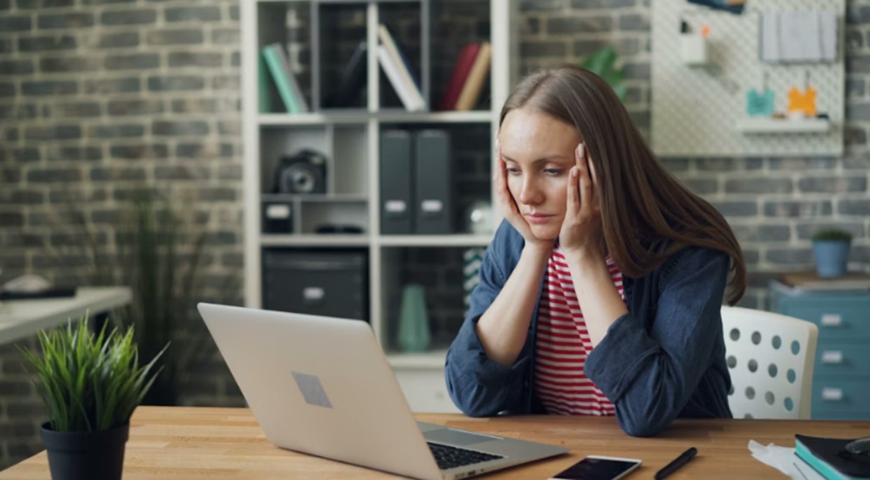 A photo a highly stressed student