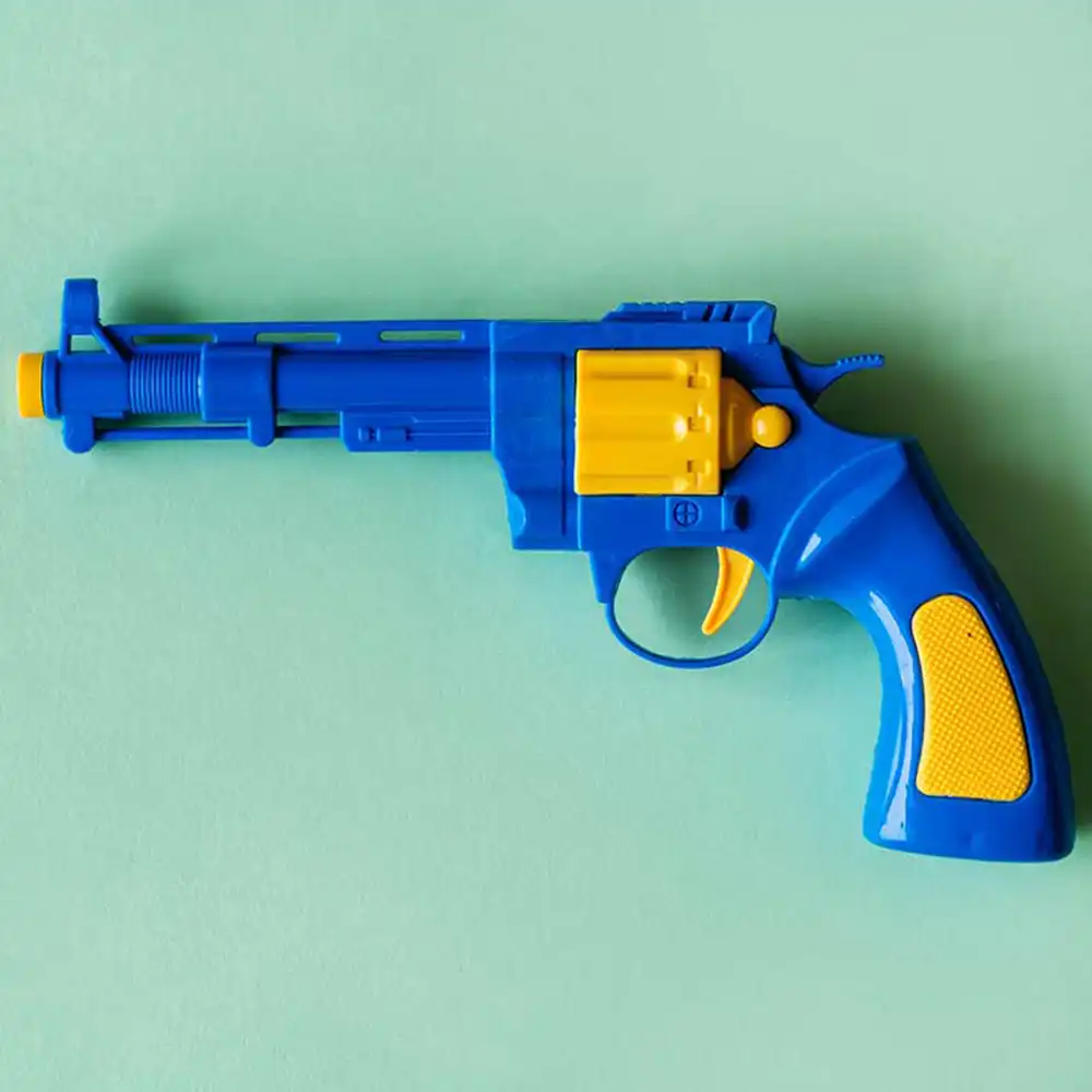 toy blue and yellow gun